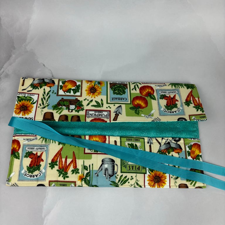 Seed packets brush roll, Seeds pencil wrap, Tool wrap, Handmade