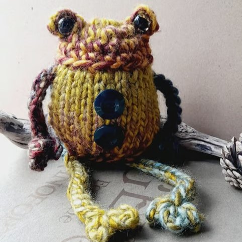 Elfin the Frog - A Cosy Little Handknitted Companion