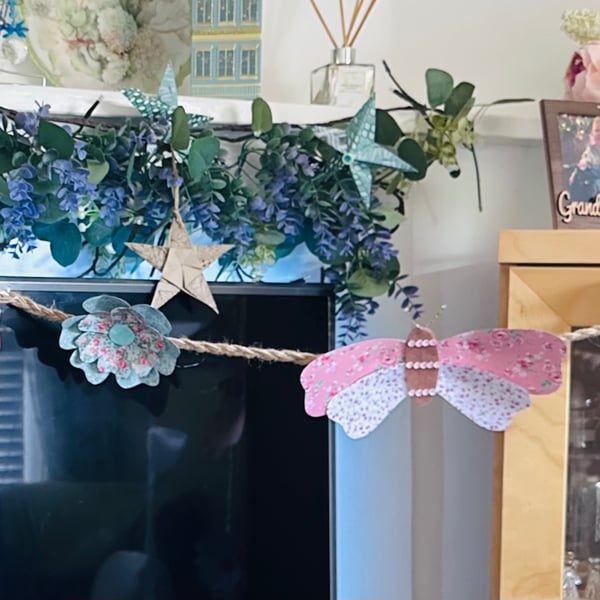 Handmade Butterflies and Flower Bunting