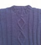 Navy Blue Round Neck Jumper with Rib and Cable Pattern, Child's Knitted Jumper - Image 4