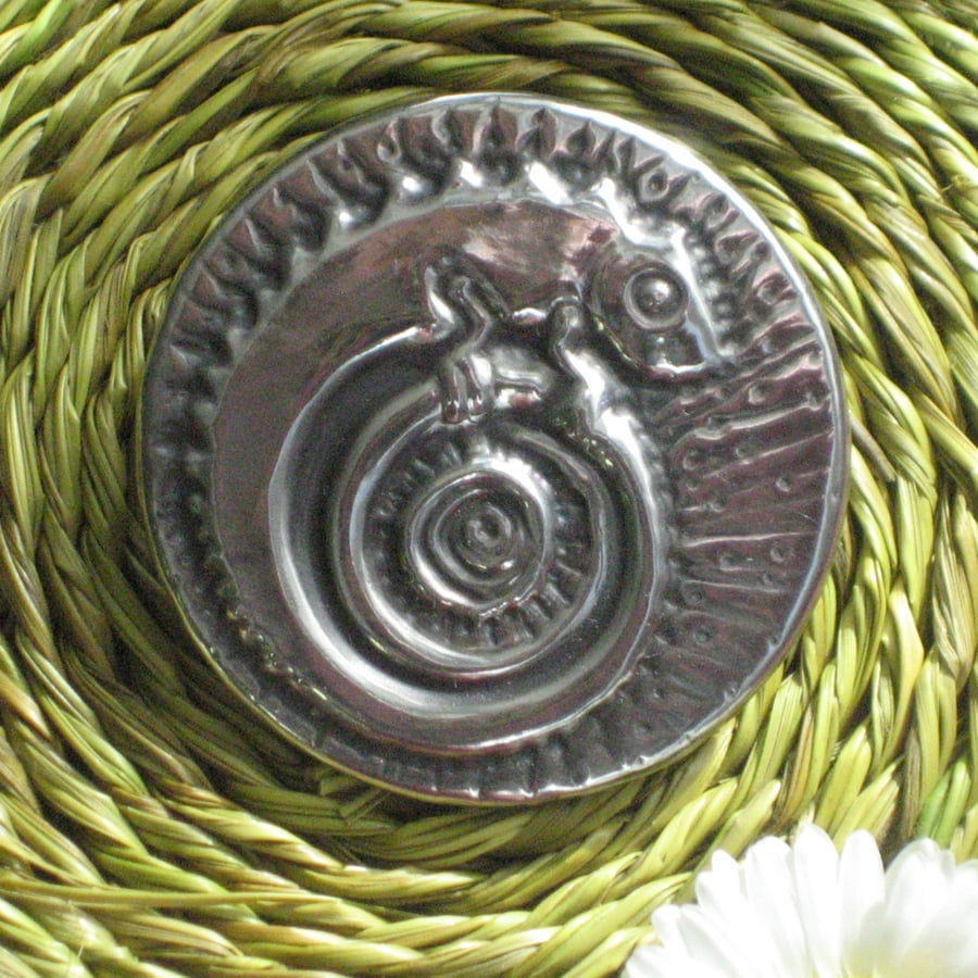 Chameleon Brooch in Silver Pewter