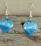 Hand enamelled love the sea earrings on sterling silver ear hooks 
