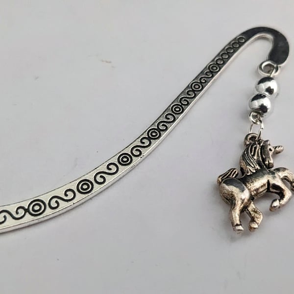Tibetan silver bookmark with unicorn charm