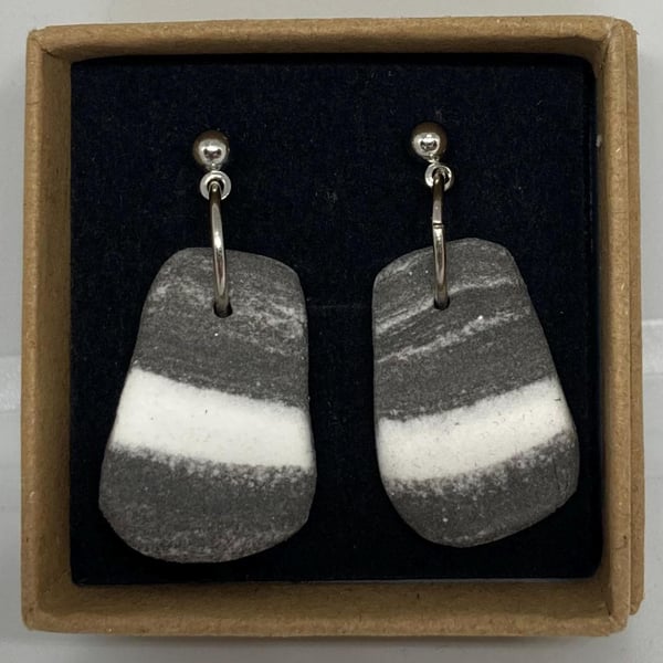 Beach stone lightweight clay earrings