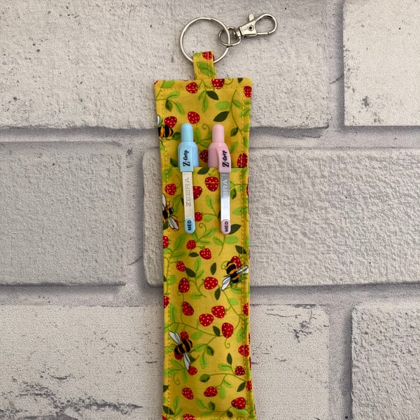 Fabric Lanyard Pen Holder. Bee. NHS. Teacher. Nursery.Nurse gift