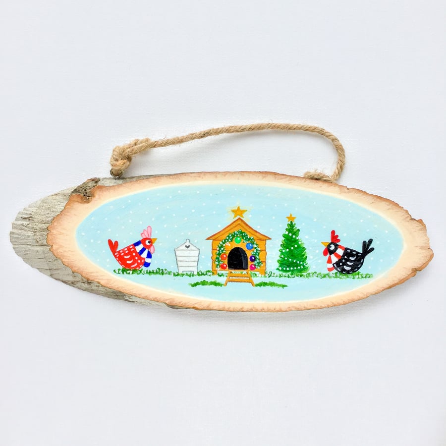 Chatting chickens Hanging decoration.