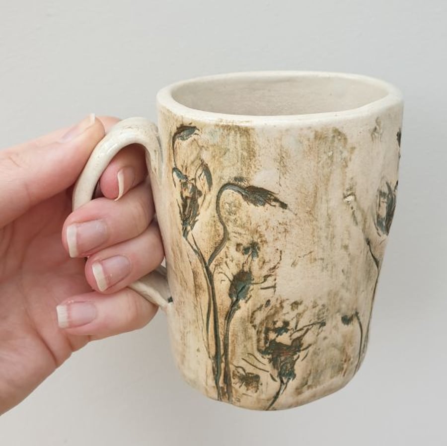 Natural Floral Handmade Ceramic Mug