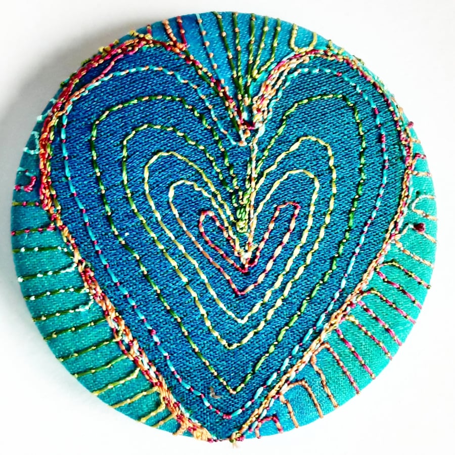 45mm Fabric Heart Badge