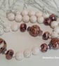 Chunky Howlite & Hand Made Polymer Clay Silver Plate Necklace - Image 1