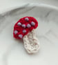 Mini Mushroom Brooch - Red - Image 1