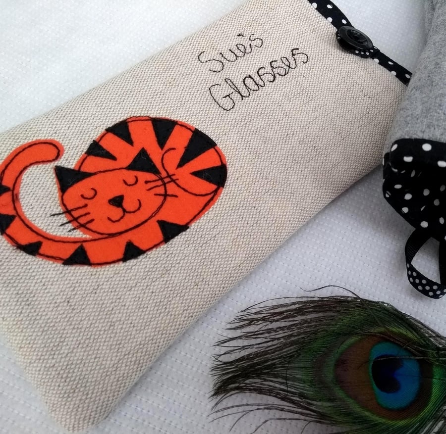 Personalised Marmalade Cat Glasses Case - Ginger Tom Sunnies Spectacles Pouch