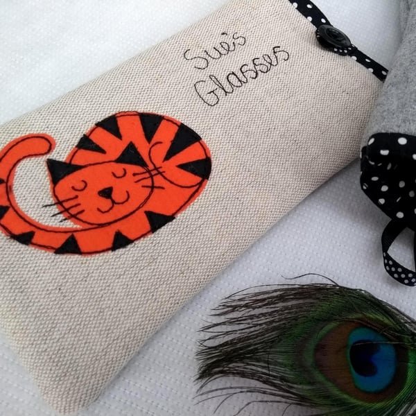 Personalised Marmalade Cat Glasses Case - Ginger Tom Sunnies Spectacles Pouch