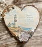 Handcrafted Coastal Christmas Wooden Heart Hanging Plaque