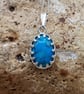 Small Sterling silver Turquoise pendant. December birthstone necklace - Image 1