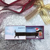 Matchbox art. Diorama -  Dachshund Christmas greeting