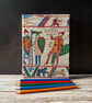 Bayeux Tapestry Handstitched A5 1950s Fabric Journal Sketchbook Harold Arrow Eye