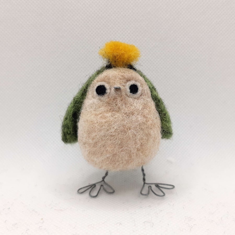 Goldie Lookin Crest  - needle felted goldcrest  by Mish Mash Mosh