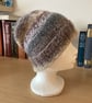 WOMENS HAND KNITTED HAT IN MULTICOLOURED YARN APPROX 10.5" or 27cm LONG