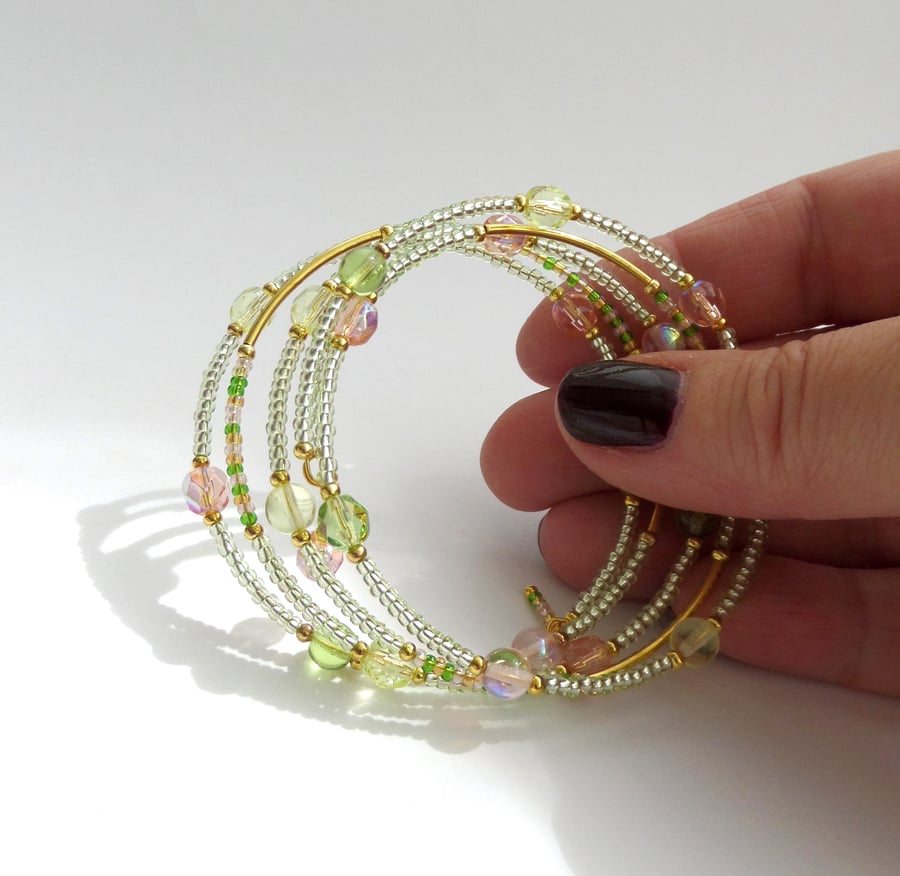 Gold & Green, Peach Bangle