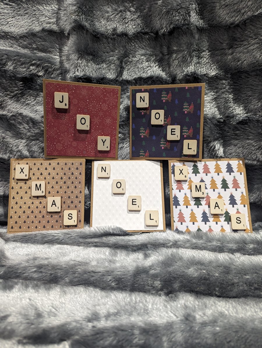 5-pack Scrabble-Tastic Christmas Cards 