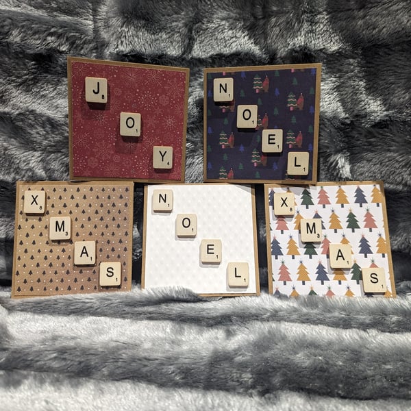 5-pack Scrabble-Tastic Christmas Cards 