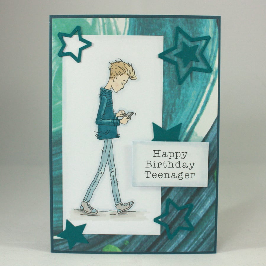 Handmade birthday card - teenage boy