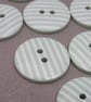 10 Candy Striped Sage Green Buttons - Image 2