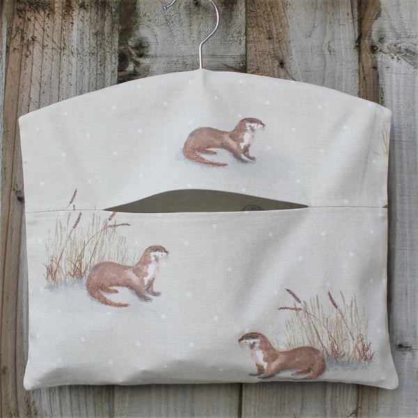 Otter Print Hanging Peg Bag