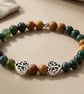 Moss Agate and Jasper Gemstone Bracelet - Image 1