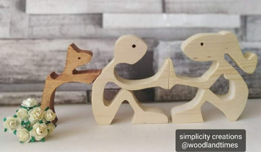 Dog, boy and girl, wooden handmade decor, dog Folksy