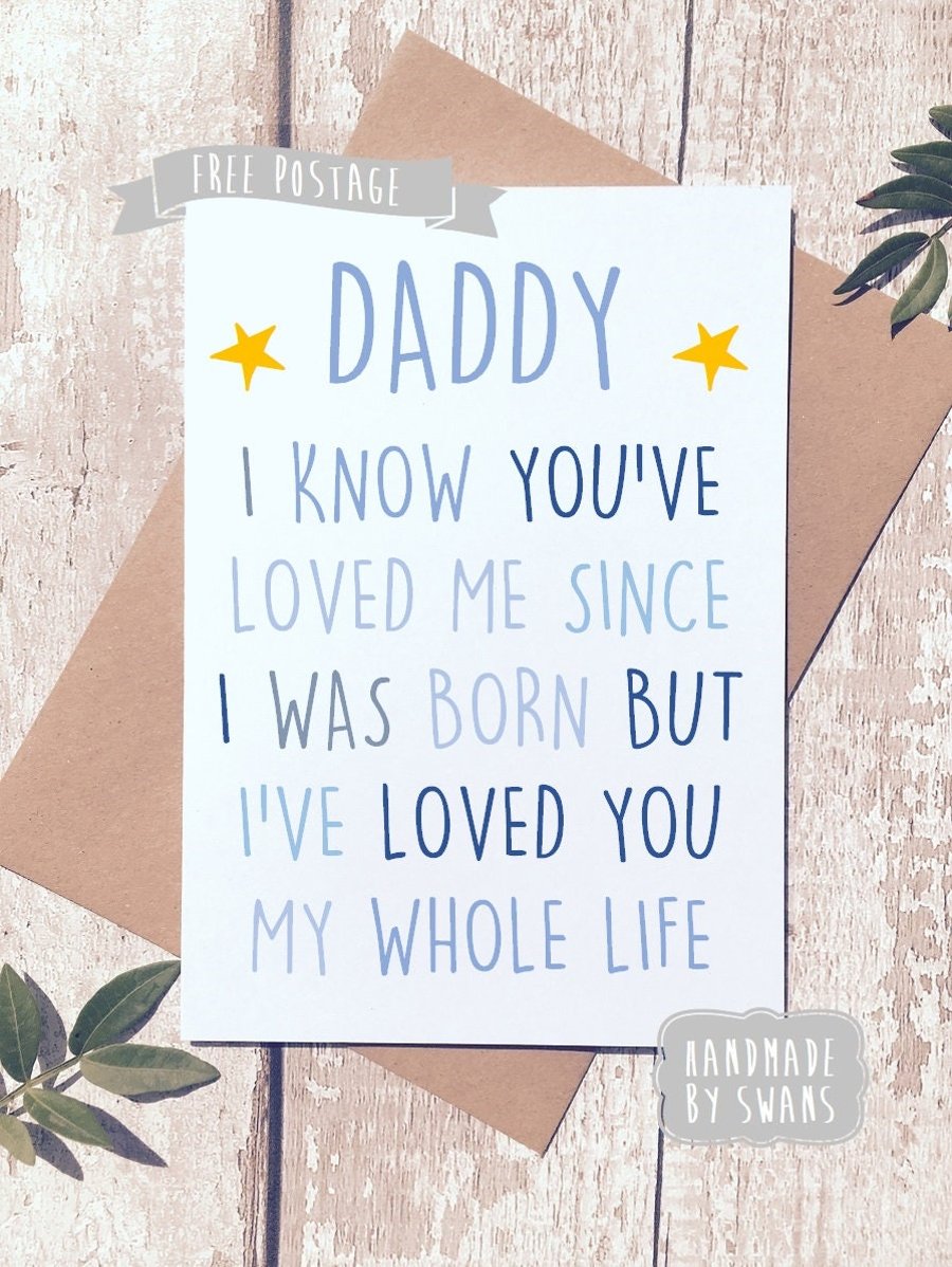 Birthday card for daddy, new daddy card, cute birthday card, daddy gift, male bi