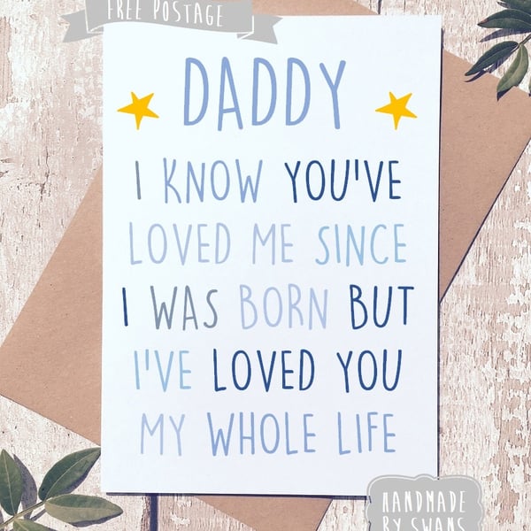 Birthday card for daddy, new daddy card, cute birthday card, daddy gift, male bi