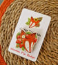 Wooden Pin Badge Brooch - Strawberry Fox  - Image 3