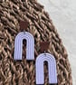 Boho Statement Jewellery - Textured Lilac Rainbow Arch Earrings  - Image 4