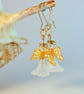 Angel Earrings White & Gold, Stocking Fillers, Secret Santa, Christmas Gifts