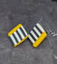 Modern mustard and stripe square studs - Image 3