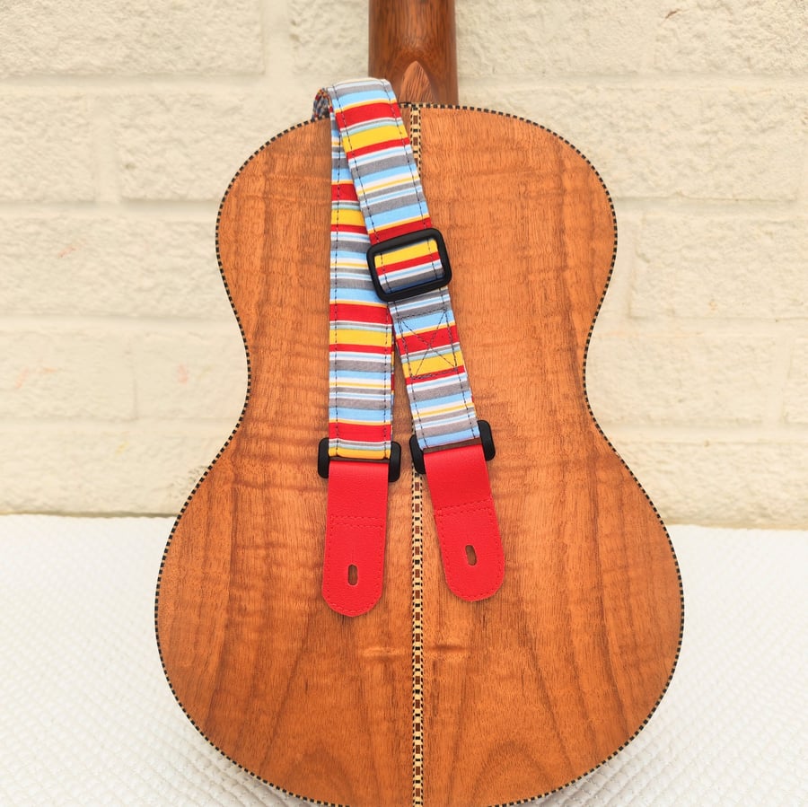  1 inch Wide Adjustable Striped Ukulele Neck Strap