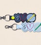 Golf Keyring - Peace Love Golf Faux Leather Bag Charm