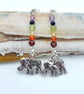 Rainbow Chakra Gemstone Earrings With Elephant Charms, Birthday Gifts For Her - Image 3