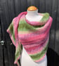 Light as a feather mohair hand knitted asymmetrical wrap  - Image 2