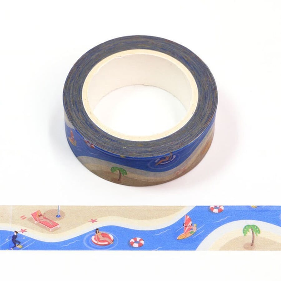 Beach Holiday Vacation Washi Tape UK Quality Masking Tape Crafts Eco Friendly Bu