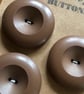 3 Vintage Chunky Brown Buttons - 42mm - Image 3