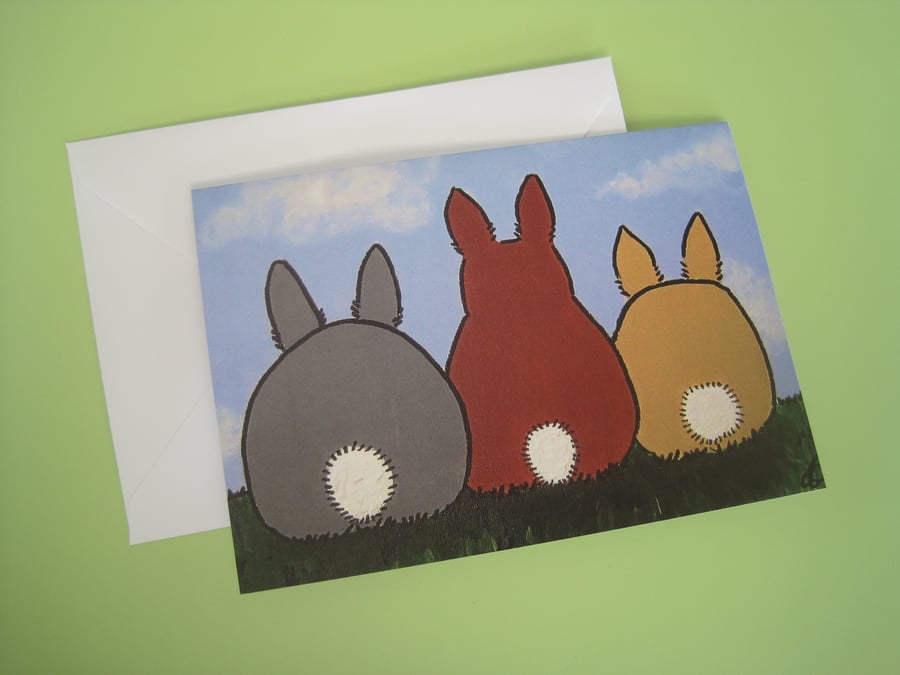 Bunny Bobtails Greetings Card