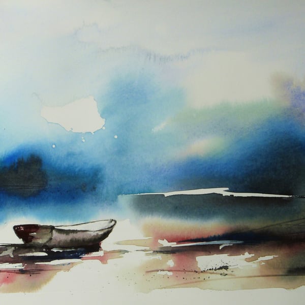 Blue, Original Watercolour Painting.