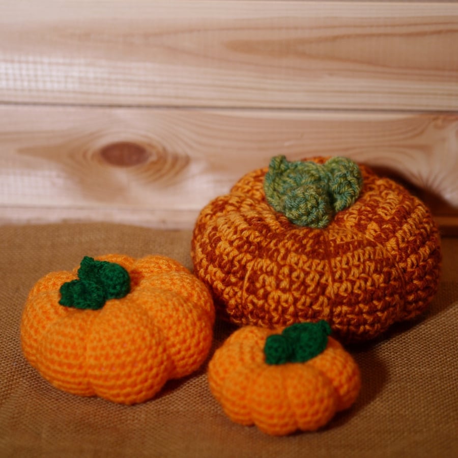  Trio of Crochet Pumpkins