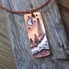 Reserved for Cheryl Sansom (Copper and silver 'snowy hillside'  pendant)