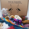 Fibre art rainbow mix fibres 