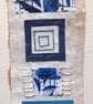 Pretty Patterned Blue & White Handstitched Geometric Small Artworks - Image 3