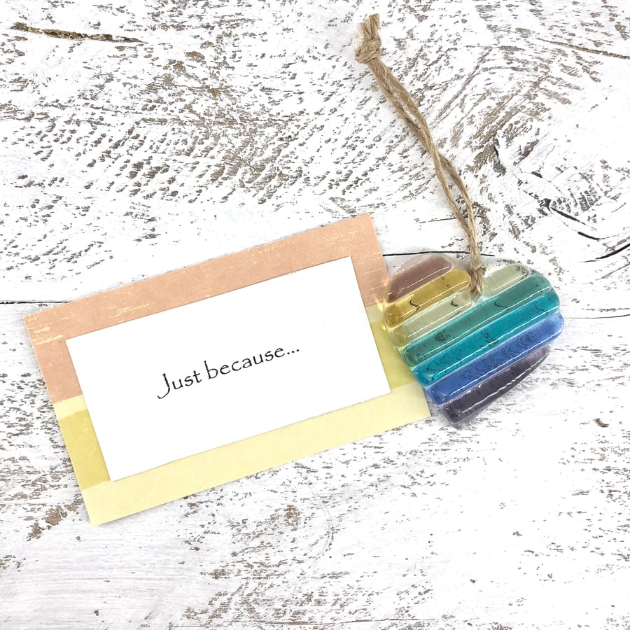 Just because... A Pastel Rainbow Heart & personal message 