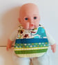 Bib, New baby, patchwork bib, reversible bib, gift for baby, baby shower gift - Image 3